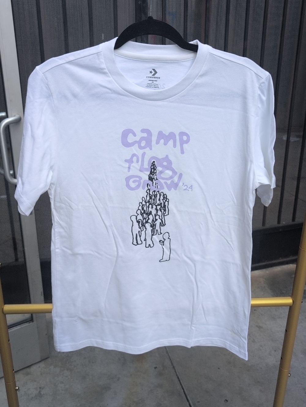Men's White Converse  X 'Camp Flaw Gnaw' Tshirt Size XS NWOT